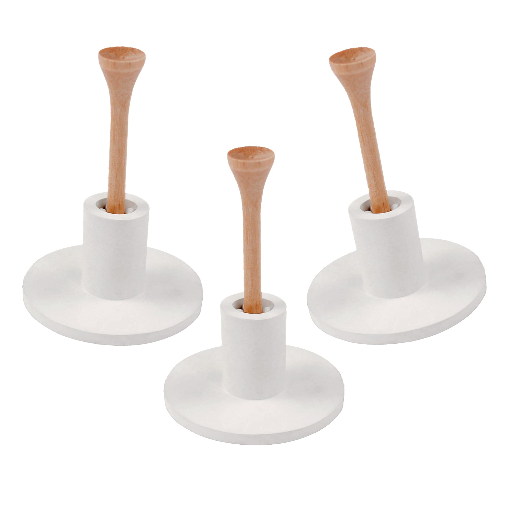 ECADDIE Rubber Tees - Suitable for Driver, Fairway Woods and Irons (White Lock-T - 25mm)