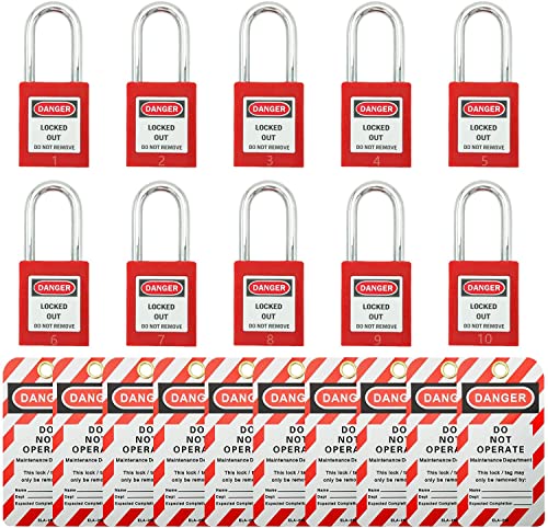 SAFBY 10 Keyed Different Lockout Tagout Locks with