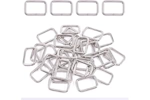 Swpeet 60Pcs 1 Inch / 25mm Heavy Duty Metal Ring Buckle Webbing Belts