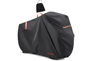VNUVCOE Bike Cover Outdoor Storage Waterproof Bicycle Cover Rain Sun UV Snow Dust Wind with Lock Hole for Mountain Road Electric Bike Ebike Accessories (Black,26inch)