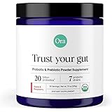 Ora Organic Prebiotic and Probiotic Powder Supplement - 20 Billion Probiotics, 7 Strains for Best Prebiotic Powder, Non-GMO, 