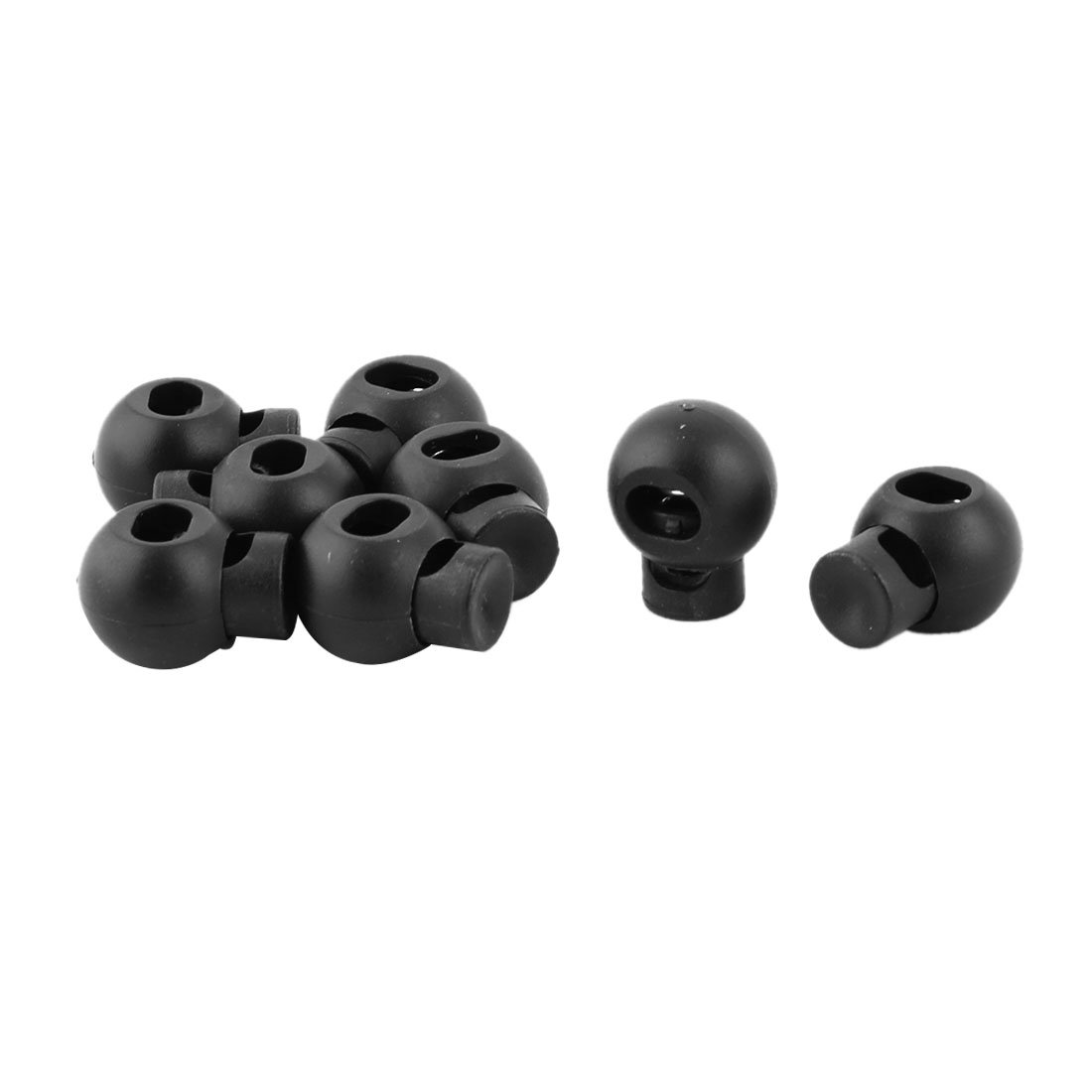 Sourcingmap Plastic Spring Loaded Coat Hat Sliding Adjustable Cord Lock Fastener 8pcs Black