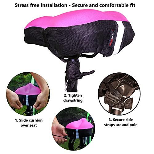 LuxoBike Padded Gel Bike Seat Cover Bicycle Seat Cover Bicycle Seat