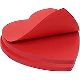 Mini Skater Red Kraft Paper Sticky Notes Heart Shaped Self-Stick Blank Book Tabs Paper Markers Sticky Notes Pad Index Sticker for Home Office Remark (2)