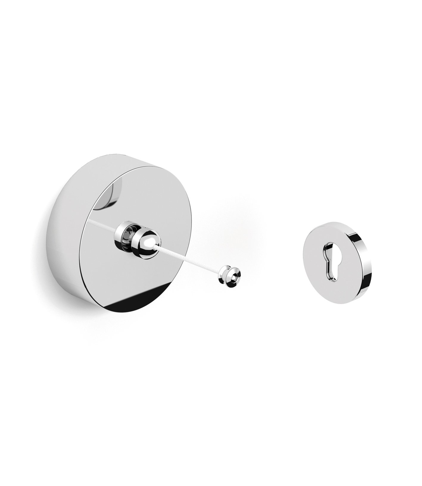 Smedbo "Outline" Clothes Line Retractable, Polished Chrome, 9 x 3 x 9 cm, Silver