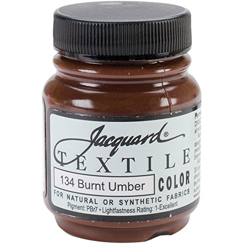 Jacquard Textile Color Burnt Umber- Permanent Fabric Paint for Clothes, Furnitu…