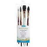 Princeton Artist Brush Neptune Series 4750 - 4-Piece Synthetic Squirrel Watercolor Paint Brush Set- Includes Aquarelle ¾” Ova