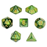 Wiz Dice 7 Die Polyhedral Dice Set - Jade Oil