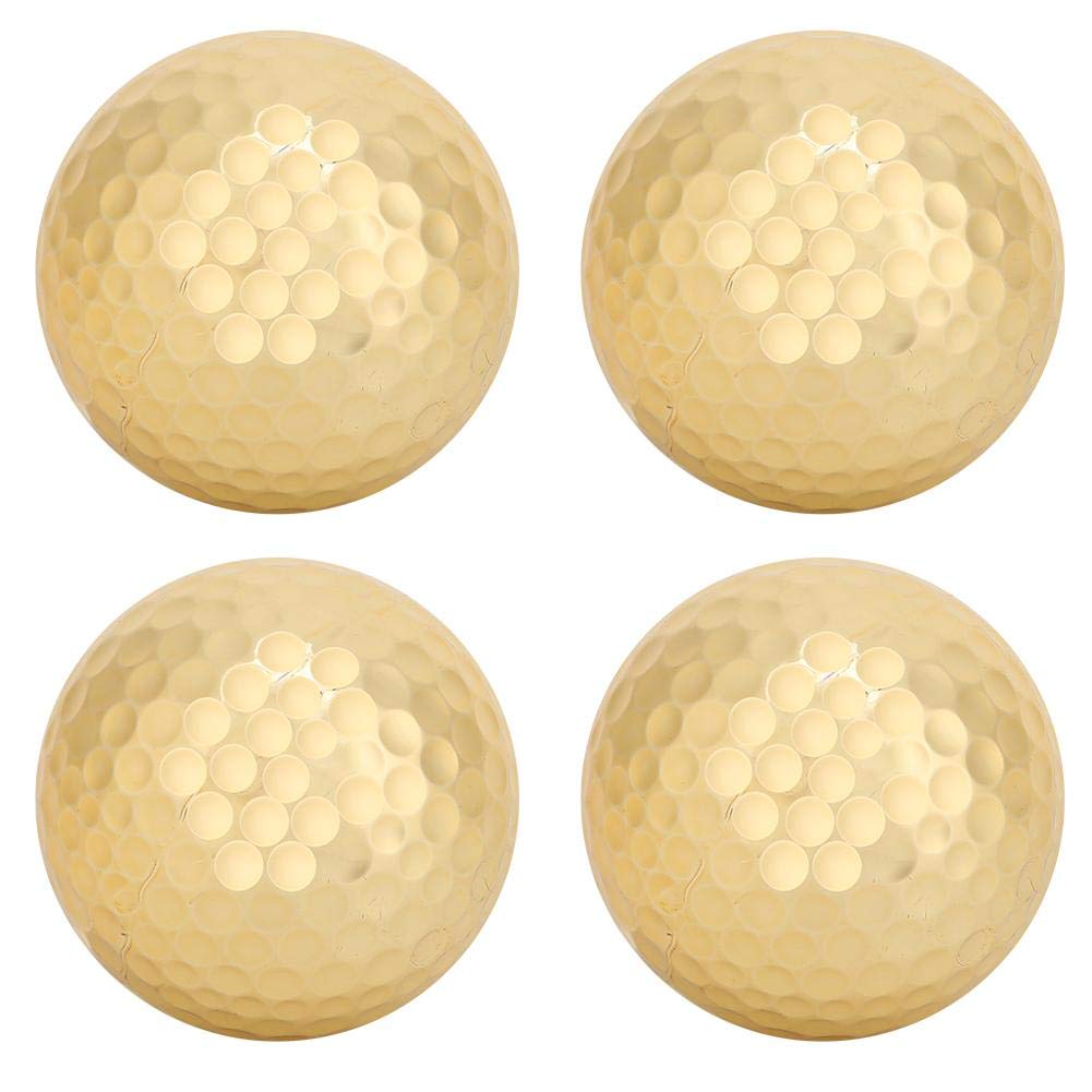 Vbest life 4Pcs Balls,Double Layer Golden Balls for Practice Training Accessory Leisure Sport
