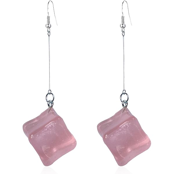 2 Pairs Flame Heart Dangle Earrings - Acrylic & Alloy Love Heart Earrings For Women