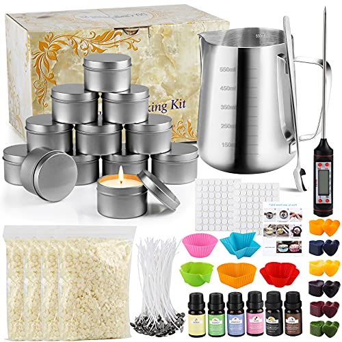 Tobeape DIY Candle Making Kit Supplies for Adults Kids DIY Starter Gift | Easy for Beginners to Make Scented Beeswax Jar Candles with Candle Making Craft Tools