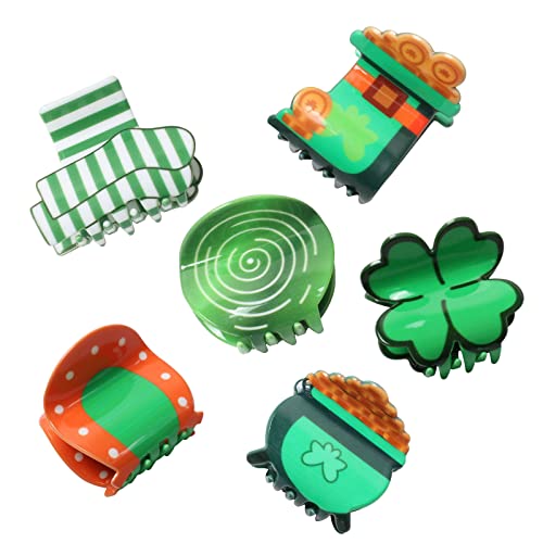 Photo 1 of 6PK Green Claw Clips St. Patrick's Day Hair Accessories for Girls Irish Day Hair Claw Clips for Women Cute Hair Clips (color B)