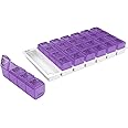EZY DOSE Weekly (7-Day) Pill Case, Medicine Planner, Vitamin Organizer, Large Pop-Out Compartments, 4 Times a Day, Convenient and Easy to Use, Color May Vary, BPA Free