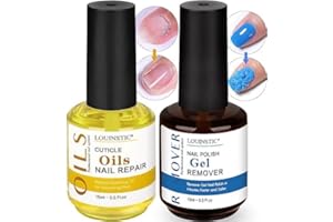 LOUINSTIC Gel Nail Polish Remover with Cuticle Oil for Nails, Gel Remover Quick Remove Gel Nail Polish within 3-5 mins, Nail Polish Gel Remover removedor de esmalte gel