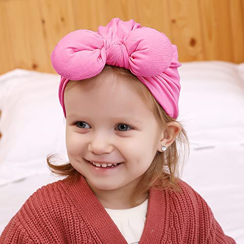 IPENNY 2 Pieces Newborn Baby Turbans Toddler Hats Soft Cotton Top Knot