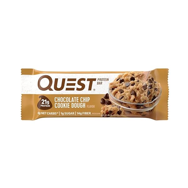 QUEST NUTRITION PROTEIN BAR, CHOCOLATE CHIP COOKIE DOUGH, 2.12 OZ,12 COUNT