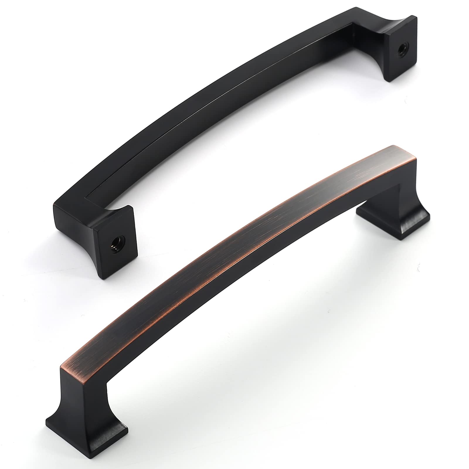 Amerdeco 10 Pack Oil Rubbed Bronze 5 Inch(128mm) Hole Centers Kitchen Cabinet Pulls Cabinet Hardware Kitchen Handles for Cabinets Cupboard Handles Drawer Pulls ZH0009ORB Image