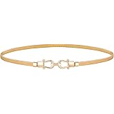 JASGOOD Skinny Metal Waist Belt for Dress Fashion Waistband Elastic Metal Chain Belt