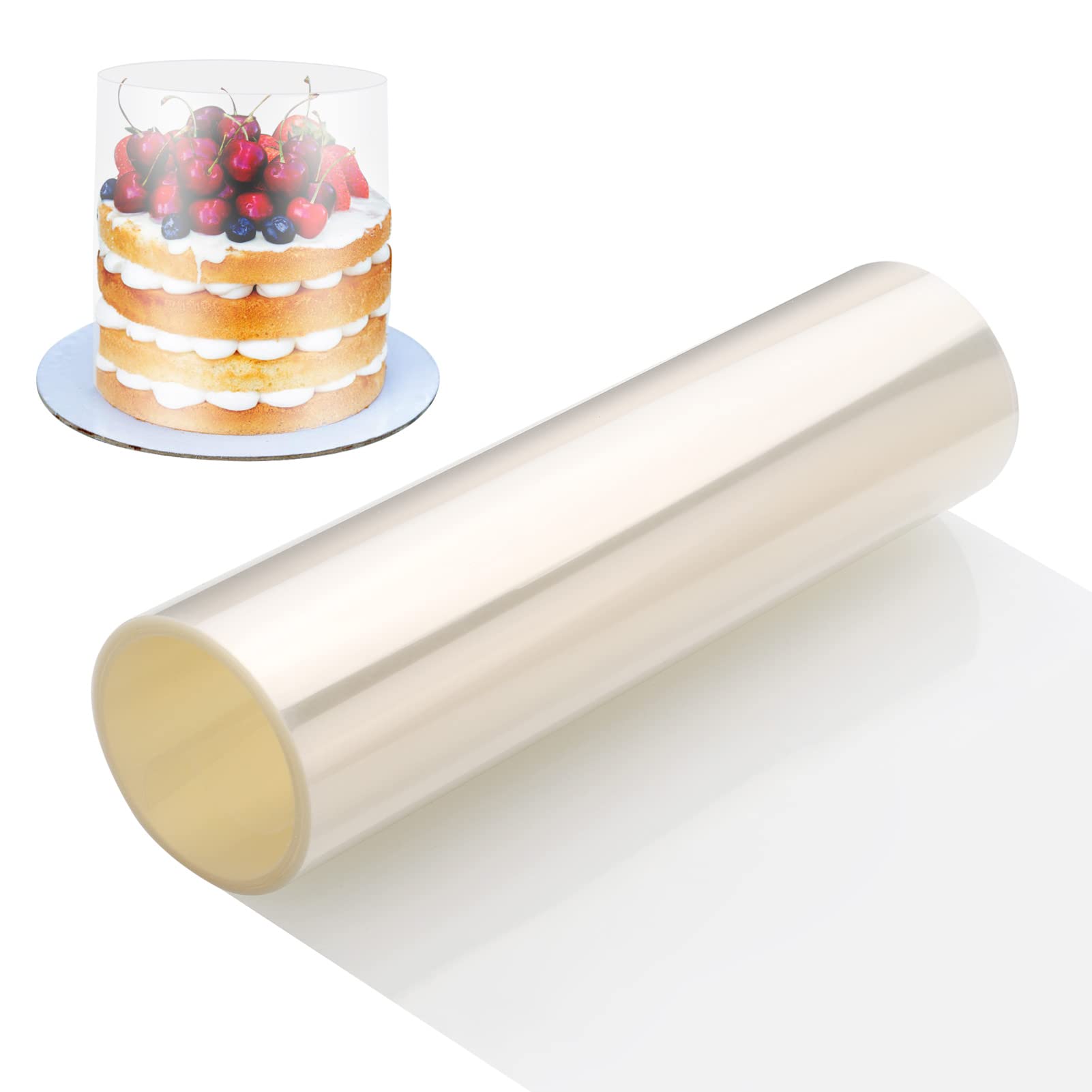 Zocipro Acetate Cake Collars, 30cm x 10m Thickened Acetate Sheets, Clear Transparent Acetate Roll for Baking, Chocolate Mousse, Cake Decorating — image 1