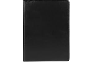 Professional Business Padfolio A4 Multifunctional PU Leather File Folders with Pockets Clipboard Folder for A4 Writing Pad wi