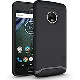 TUDIA Moto G5 Plus Case, Slim-Fit HEAVY DUTY [MERGE] EXTREME Protection / Rugged but Slim Dual Layer Case for Motorola Moto G5 Plus (Matte Black)