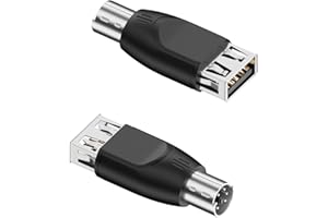 QIANRENON PS2 to USB Mouse Keyboard Converter PS/2 Male to USB A Female Adapter PS2 Plug to Type A Socket Connector, Not Supp