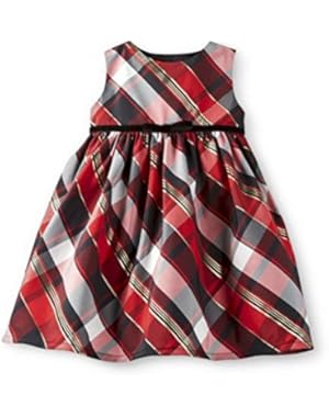 Carters Infant Girls Red Plaid Sleeveless Tafeta Party Dress