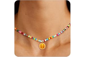 Jesvo Stocking Stuffers - Softball/Soccer/Volleyball/Basketball/Football Colorful Beaded Necklace Gifts for Girls Women, Sport Accessories Pendant Jewelry 14+2 Inches