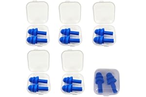 FANBODTA Silicone Swimming Earplugs,Swimming Ear Plugs Comfortable, Waterproof,Reusable Silicone Ear Plugs for Swimming Ear Plugs Swimming Showering Case for Swimming, Surfing 6 Pairs