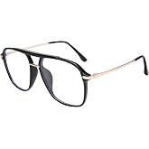 Oversized Aviator Blue Light Blocking Glasses for Women Trendy Computer | Oversized Aviator Blue Light Blocking Glasses For Women Style Computer Clear Trendy Vision Protect Vintage Tortoise