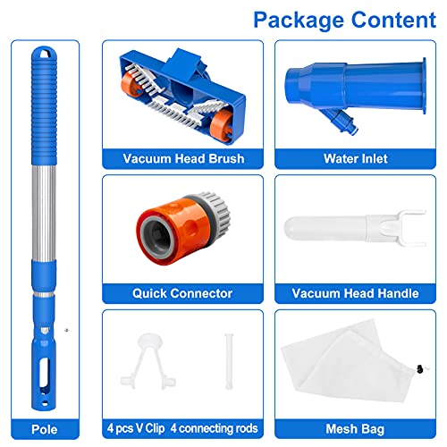 ALVAR Upgraded Pool Vacuum Jet Underwater Cleaner Portable, W/Brush