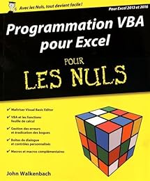 Programmation VBA pour Excel 2013 et 2016 pour les nuls