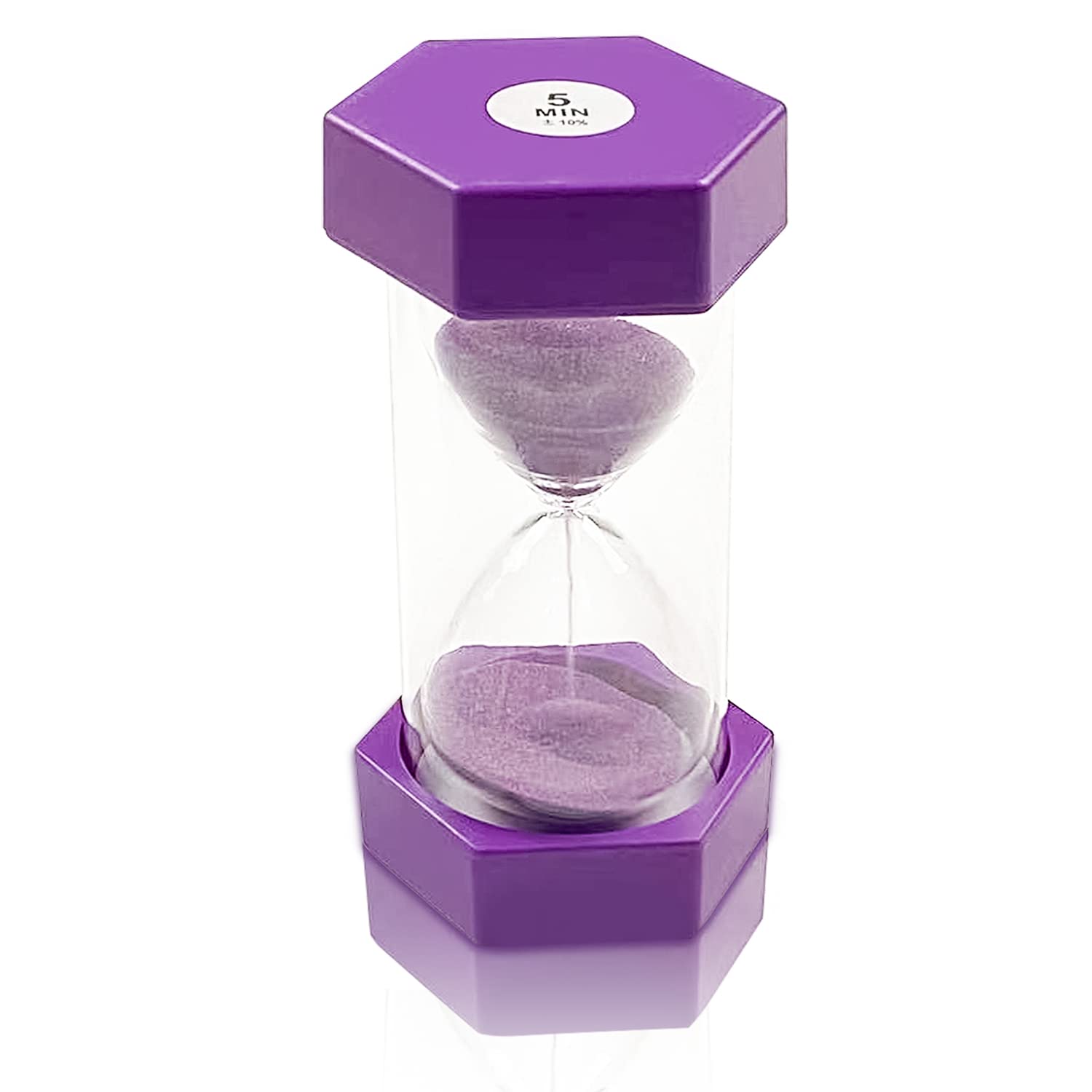 Sand Timer Set, Sandglass Set for Children, Hourglass Sandtimer for Classroom Game Home Office Decoration, 5min, purple