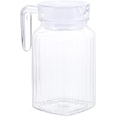 IMIKEYA Small Glass Pitcher Plastic Pitcher with Lid Cold Water Kettle Juice Water Beverage for Ice Tea Drinks Home Party Supplies Clear Teapot
