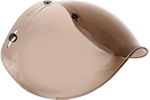 Soman 3 Snap Bubble Visors, Snap On Bubble Face Shield 3 Snap Compatible with Motorcycle 3/4 Open Face Helmets (Ight Smoke)