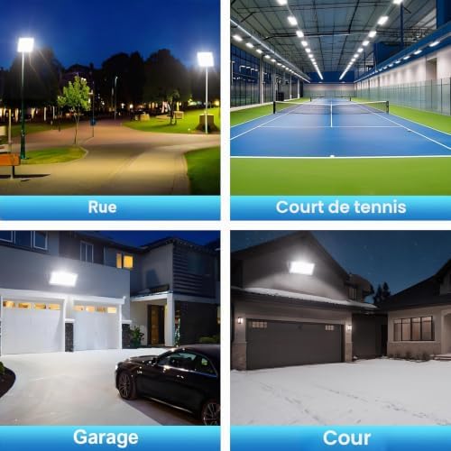 400W Projecteur LED Extérieur - 2PACK 40000LM Lumineux Spot LED Extérieur avec Transformateur, Projecteur Exterieur Blanc Froid 7000k, IP67 Étanche Eclairage Exterieur pour Garage, Stade, Usines
