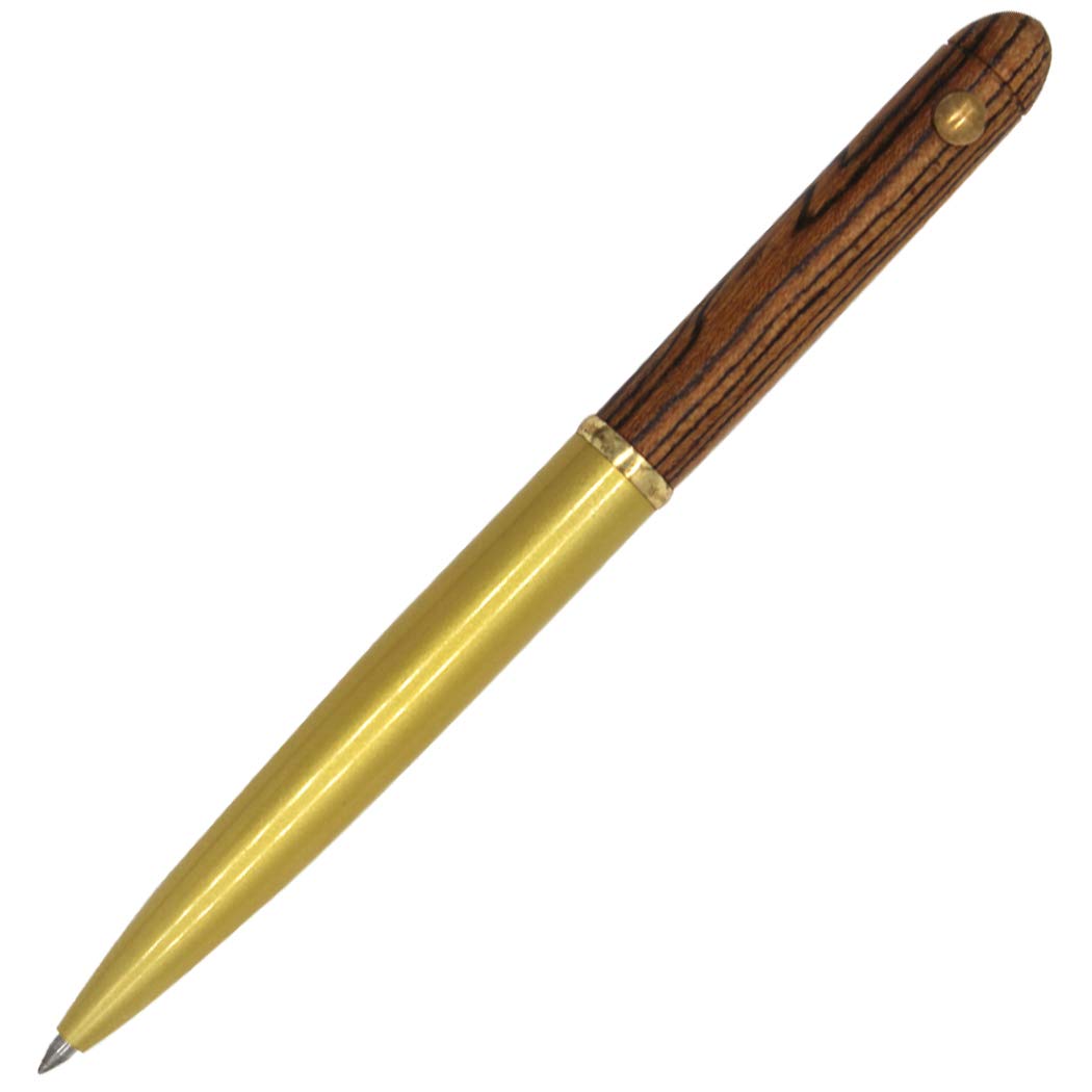 Gullor Handcrafted Wooden Ballpoint Pen, Made of Rosewood and Brass - Dark Brown Stripes