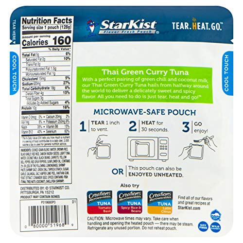StarKist Creations Microwavables Thai Green Curry Tuna 4.5 oz Pouch
