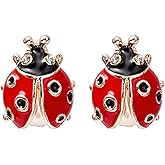 Cute Ladybug Stud Earrings for Women - Dainty Red Ladybird Stud Earrings- Fashion Jewelry Gifts