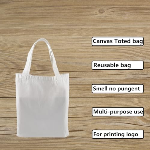 OKBA 10 pcs Sublimation canvas Tote Bags,polyester tote bags for