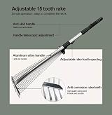 Unibos Garden Rake 25 Tines Telescopic 160cm Adjustable Handle view 5