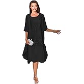 Tea-Length Mother of The Bride Dress for Chiffon Lace Draped Applique Formal Wedding Guest Dress with Jacket 2 Piece