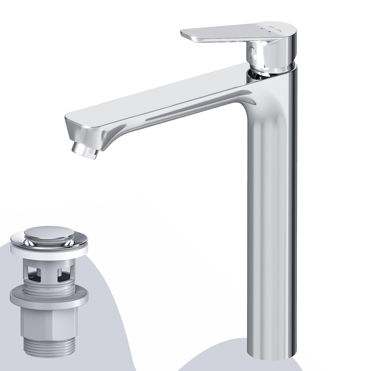 AM.PM Hit AM.PM FTA92200 Washbasin Mixer Tap with Click Drain Fitting Chrome