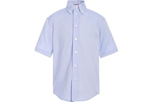Tommy Hilfiger Girl's Short Sleeve Pinpoint Oxford Collar Shirt, Kids School Uniform Clothes