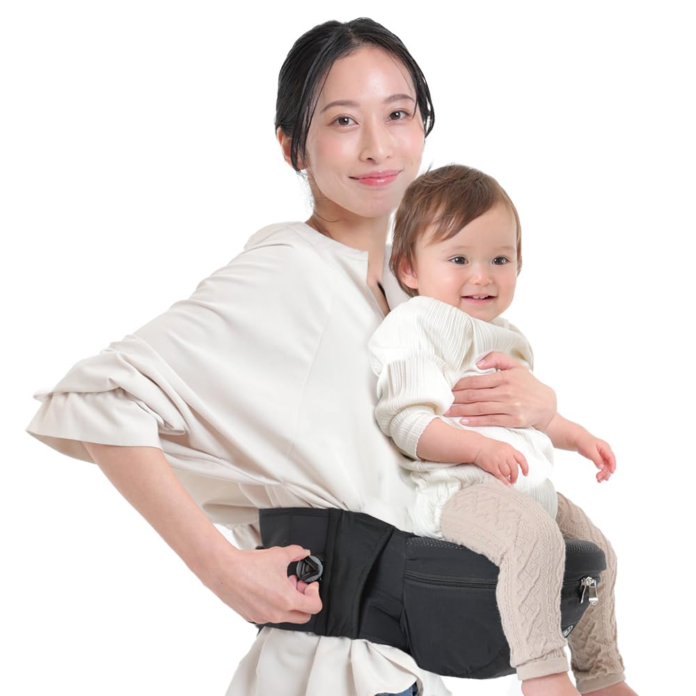 (ケラッタ) ダイヤルヒップシート 抱っこ紐 ダイヤル 式でしっかりフィット 痛くない 腰ラク新台座 パパ兼用 おでかけ (e. ヒップシートブラック)商品画像
