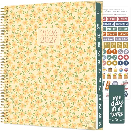 bloom daily planners HARDCOVER Planner 2026-2027 (8.5" x 11") Academic Year (July 2026 - July 2027) - 13 Months Task Goal Planner for Women - Monthly & Weekly Agenda Book - Butter Yellow Daisies at Amazon