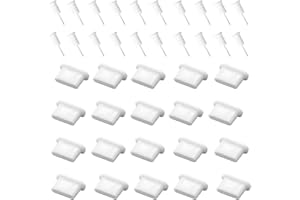 ACKLLR 20 Pairs USB C Dust Plugs Set for Type C Charging Port and Earphone Jack, Silicone Anti-Dust Pluggy Caps Compatible with Samsung S10, Note, Pixel, One Plus,Latest 12”, 13” and 15” Mac Laptops,White