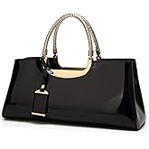 jessie Patent Leather Structured Shoulder Handbag Women Evening Party Satchel Crossbody Top Handle Bags | Patent Leather, Structured, Evening Party, Bags