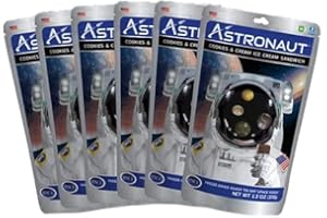 Astronaut Foods Freeze-Dried Ice Cream Sandwich, NASA Space Dessert, Cookies & Cream, 6 Count