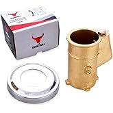 Brass Pool Rail Anchor and Escutcheon Set – 2 Pack Inground Anchors with 4" Depth – Fits 1.90" OD Tubing – Heavy-Duty Mounting Kit for Pool Handrails and Ladders - 1 Pack